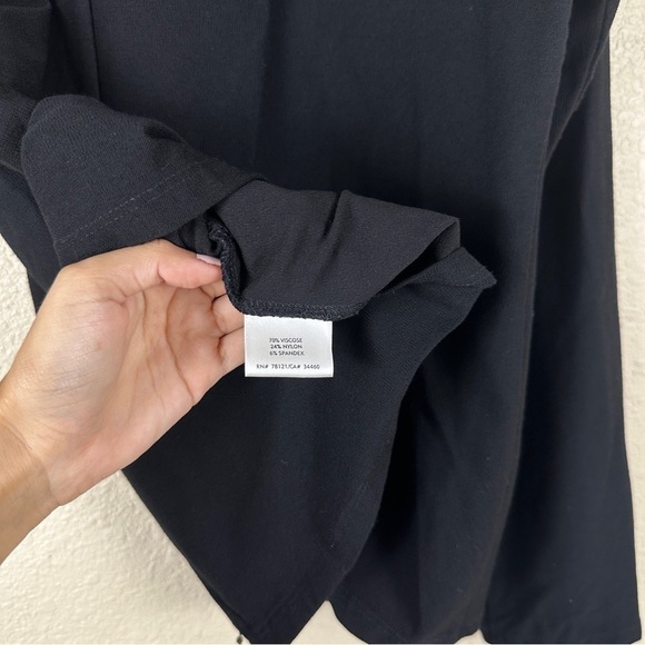 Eileen Fisher Black Stand Collar Two Way Zip Front Jacket Size Medium Women - Picture 9 of 12